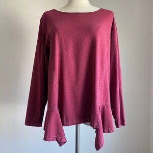 Kleen Cotton Handkerchief Hem Womens Top Size M